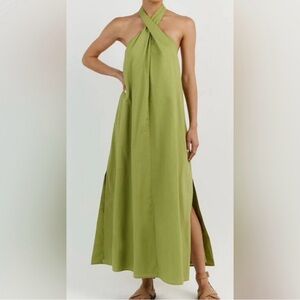 DISSH Green Halter Maxi Dress Resort Style